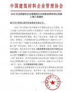 中譽(yù)鼎力獲2019-2020年度建材企業(yè)管理現(xiàn)代化創(chuàng)新成果獎(jiǎng)！